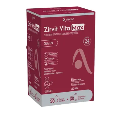 Suplemento Alimentar Zirvit Vita Max 30 Cápsulas Gel Mole + 60 Comprimidos Revestidos